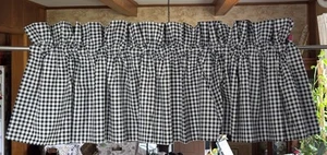 Blau Gingham Volant breite Rutentasche 18” x 94” gute Qualität Muster beidseitig - Bild 1 von 3