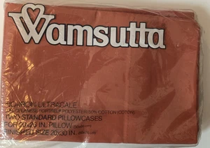 Vintage 2 Wamsutta Ultracale Standard Kissenbezüge ohne Bügel Set Rostfarben Neu - Bild 1 von 3