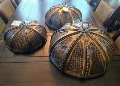 Set of 3 Wicker Food Covers Round w/ Handles Decor Baskets - Image 1 of 4