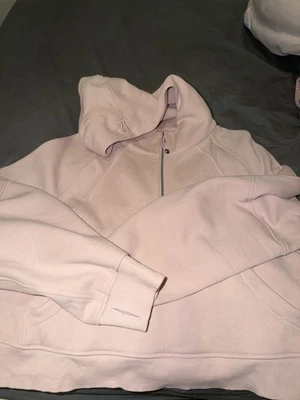 Lululemon Women's Cropped Scuba Hooded Sweatshirt Half Zip Size XL/XXL Pink Mist - Image 1 of 2