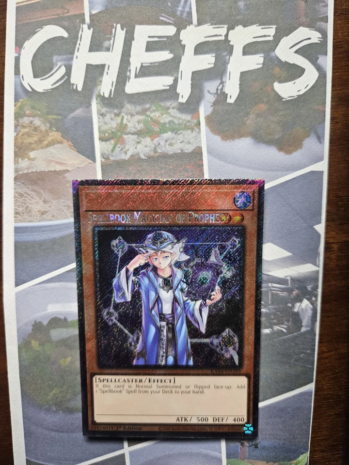 Spellbook Magician of Prophecy MISPRINT RA04 mint condition Platinum (Stampede) - Image 1 of 1