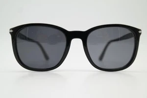 Occhiali Da Sole Persol 3355-V Nero Argento Ovale Nuovi - Picture 1 of 6