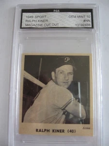1949 RALPH KINER MAGAZIN CUT OUT FGS GEM MINT 10 - P - Bild 1 von 2