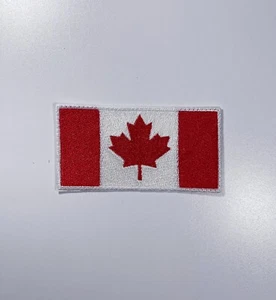 Canada Flag Patch (Iron-On). 3.8x2 - Toronto - Montreal - Winnipeg - Vancouver - Picture 1 of 2