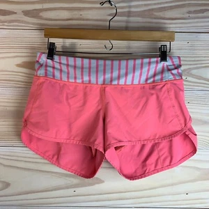 Lululemon Speed Up Shorts Womens 8 Run Pink Striped Low Rise Vented 2.5 in - Picture 1 of 10