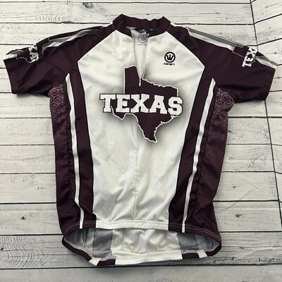Camiseta deportiva de ciclismo Canari Texas 3/4 cremallera manga corta para hombre mediana granate blanca Foto 1 de 4