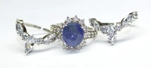 Natural Tanzanite Silver Ring, Blue Stone Ring, Best Gifts For Her, Boho Jewelry - Picture 1 of 14
