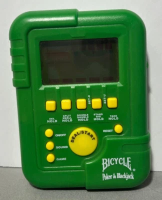 2004 Bicicleta Iluminada 2 em 1 Poker e Blackjack Jogos Eletrônicos Portáteis USADOS - Imagem 1 de 2