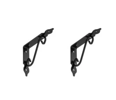 Regalträger Regalwinkel Regalhalter Wandkonsole Antik Retro Schwarz 2 Stück - Bild 1 von 4