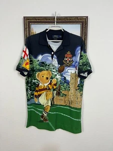 All Over Print Teddy Bear Polo by Polo Ralph Lauren Rugby Shirt Jersey Size L - Picture 1 of 18