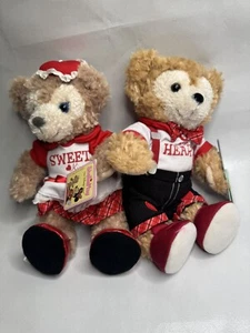 Disney Parks Valentinstag Paar Duffy & Shellie Maibär 9 Zoll Plüsch mit Etikett SELTEN - Bild 1 von 24