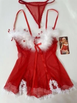 Camisón Babydoll Pluma Roja Shirley of Hollywood Tallas S L Camisón Navidad Foto 1 de 4