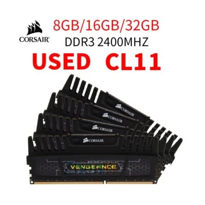 Corsair 32GB 16GB 8GB DDR3 OC 2400Mhz PC3-19200 Desktop Gaming Memory RAM LOT WU - Image 1 of 4
