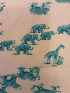 Concord Fabrics Juvenile Blue&White Animals Print Semi-Sheer 3-1/2Yds x 45"Wide - Picture 1 of 7
