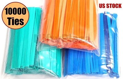 NiftyPlaza 10000 Twist Ties 4" Length Plastic Coated No Rip Paper Ties Cello   - Image 1 of 4
