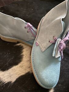 Clarks and Levi's Desert Coal 261-60325 Men's Pale Blue Suede Ankle Chukka Boots