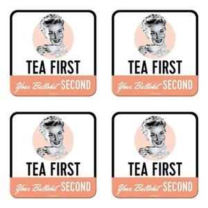 Nostalgic-Art - Juego de 4 posavasos metálicos antideslizantes 9x9cm - Tea First - Imagen 1 de 3