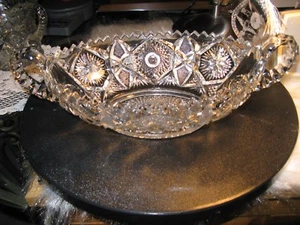 NUCUT Vintage Antique EAPG Clear Cut Glass Oval Bowl - Picture 1 of 7