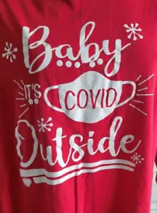 Bella Canvas Airlume Jersey "Baby Its Covid Outside" Womans Sz XL Long Sleeve... - Picture 1 of 8