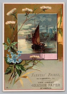 Bauernfreund Grange Papier, antikes Bauernjournal, Segelboot, Sammelkarte T2 - Bild 1 von 2