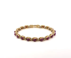 Damenarmband, Goldarmband mit Rubinen, Gelbgold 750 18 KT - Bild 1 von 5