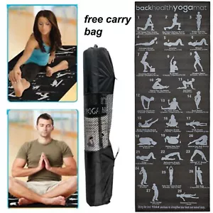 28 POSITION EXERCISE GYM YOGA MAT GUIDE FITNESS PILATES WORKOUT PHYSIO NON SLIP - Picture 1 of 3