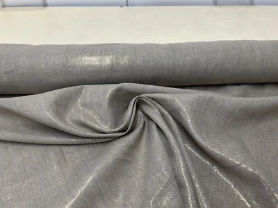 Linen Fabric 140cm wide gold natural dress curtain material by Romo - Image 1 of 4