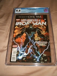 INVINCIBLE IRON MAN 9 1ST PRINT CGC 9.4 WHITE PAGES 1ST FULL RIRI WILLIAMS KEY  - Picture 1 of 3