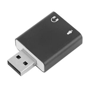 USB Headset Sound Card USB External Stereo Sound Card Black For Computer - Afbeelding 1 van 22