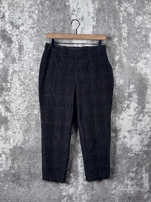 Piazza Sempione Trousers 28W Black Herringbone Tweed Plaid Cropped Ankle Pants - Image 1 of 4