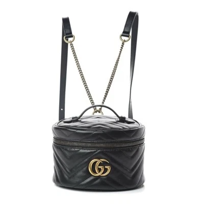 GUCCI GG Marmont Mini Backpack Rucksack 598594 Calfskin Leather Black NWT - Image 1 of 4