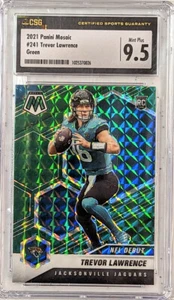 2021 PANINI MOSAIC GREEN TREVOR LAWRENCE CSG MINT PLUS 9.5 GRADED ROOKIE CARD - Picture 1 of 2