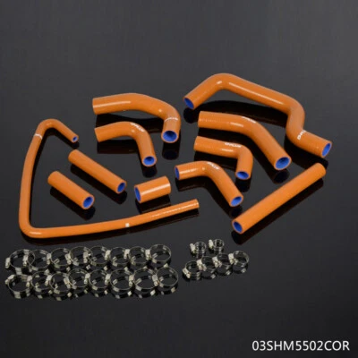 FIT FOR 2001-2003 DUCATI MONSTER S4 ORANGE SILICONE RADIATOR HOSE COOLANT KIT - Image 1 of 4