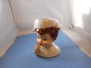 Vintage Sampson Imports Junge mit Baseballkappe Kopf Vase - Bild 1 von 6
