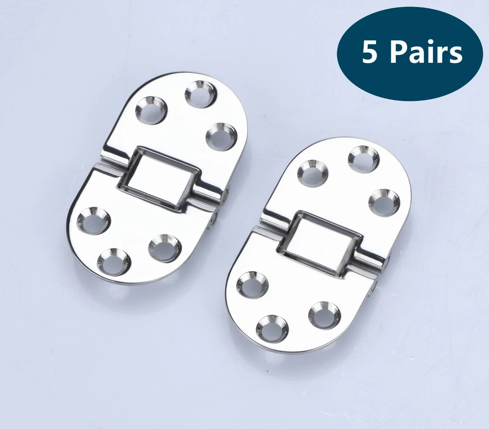 10pcs Stainless Steel Gate Door Hinges Strap Flush Corner Spring Cabinet Hinge