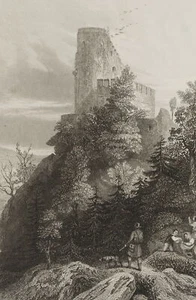 PAYNE (*1812) nach RICHTER (*1803), Der Kynast. Riesengebirge, um 1840, Sst. - Bild 1 von 4