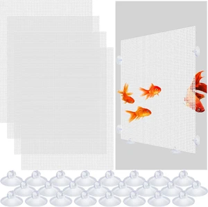 Crowye 4 Pcs Fish Tank Divider Aquarium Clear Plastic Tank Separator with 24 - Picture 1 of 11