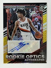 2022-23 Panini Optic Choice Black Gold Prizm RC ROA-SSP Shaedon Sharpe AUTO /8
