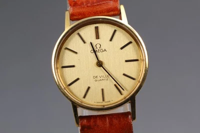[Near MINT]  Vintage OMEGA De Ville Gold Women's Quartz Watch From JAPAN - Image 1 of 4