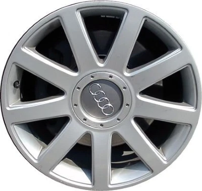 18" Audi A4 Wheel Rim Factory OEM 58773 2003-2005 Machined Silver - Image 1 of 2