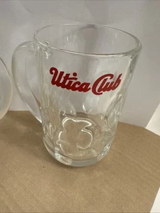 2-Vintage Utica Club Beer Heavy Glass Mugs 5" Anchor ⚓️ Hocking USA - Picture 1 of 6