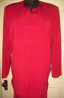 90's LESLIE FAY Dresses 2 Pc Set Magenta Skirt Top 16 LAST CHANCE - Image 1 of 4