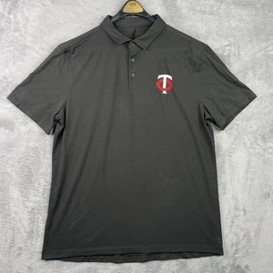 Minnesota Twins Shirt Mens Large LULULEMON Black MLB Perform Tech Polo Stretch - Picture 1 of 12