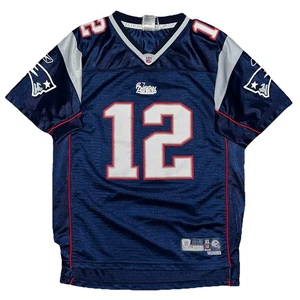 Jugend Reebok NFL New England Patriots Tom Brady #12 Kinder blau Trikot XL 18-20 - Bild 1 von 5