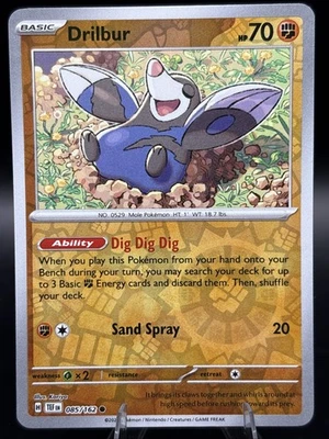Pokémon TCG - Drilbur - 085/162 -?Sv05: Temporal Forces - Reverse Holo - Image 1 of 2