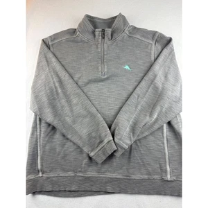 Tommy Bahama Mens Gray Quarter Zip Pullover Sweatshirt XXLT - Picture 1 of 10