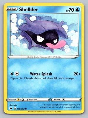 Pokemon TCG SWSH01: Sword & Shield Base Set Shellder 040/202 - Image 1 of 2