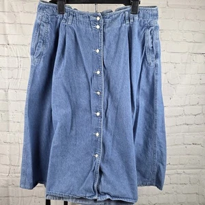 Vintage Crazy Horse Jeansrock Knopfleiste Gr. 18W - Bild 1 von 7
