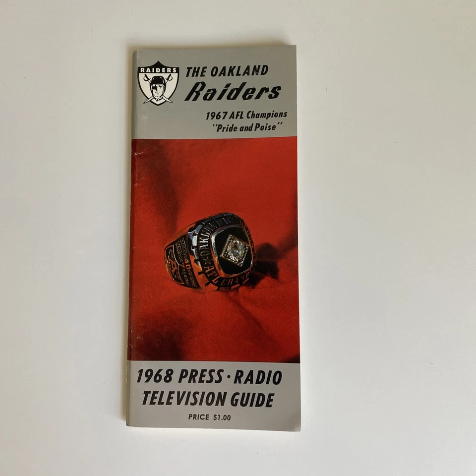 Vintage 1968 Oakland Raiders Official Press Radio Television Guide Football - Image 1 of 4
