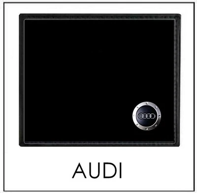Carteira Masculina AUDI - Bifold de Couro Sintético Preto - Emblema de Carro Automático de Aço Prata - Imagem 1 de 4